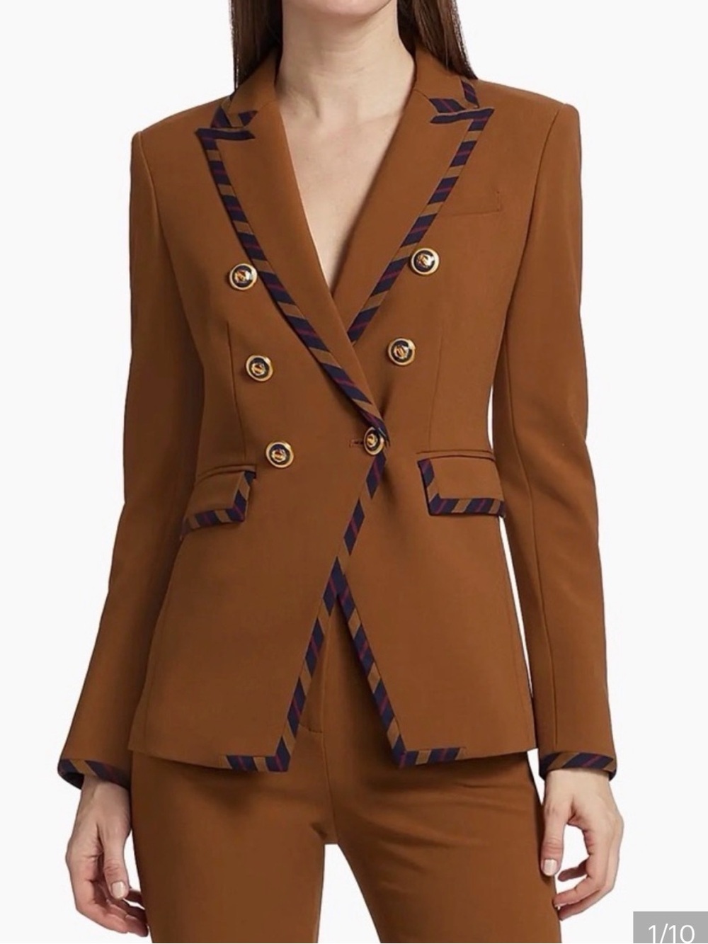 Veronica Beard Miller Striped-Trim Dickey Jacket. NWT - Picture 3 of 7